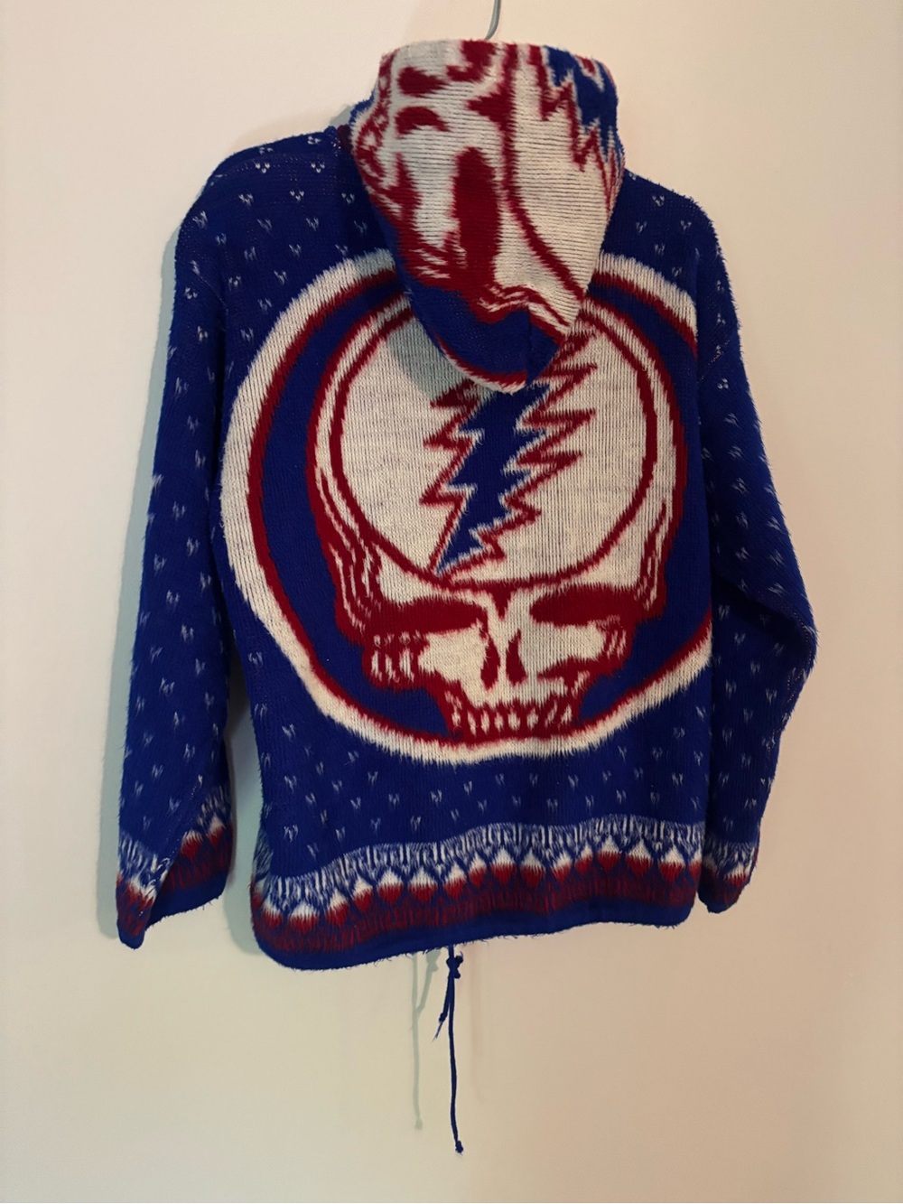 Grateful Dead Blue Red White Zip-Up Hooded Sweater - Picture 3 of 4